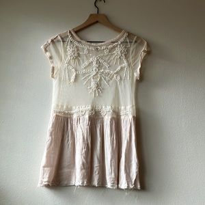 Free people delicate beaded blouse